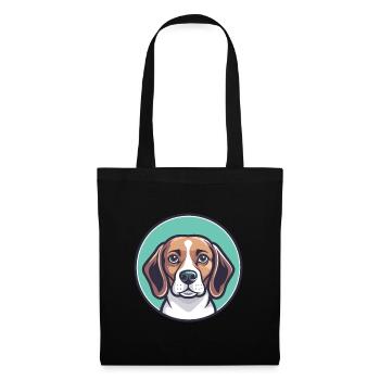 Beagle Harrier Hunderasse Cartoon Kawaii Clipart - Stoffbeutel - Schwarz - Vorne