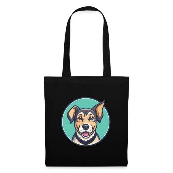 Barbado Da Terceira Race de chien Drôle Dessin animé Kawaii - Sac en tissu - noir - Devant