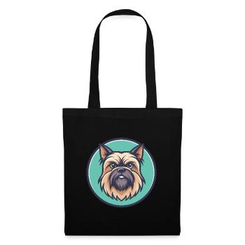 Griffon belge Chien Race Dessin animé Kawaii Clipart - Sac en tissu - noir - Devant