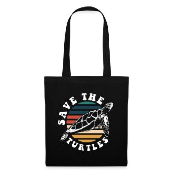 Tortues, Animal de compagnie - Sac en tissu - noir - Devant