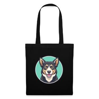 Schwarz Tan Hund Rasse Cartoon Kawaii Clipart Tier - Stoffbeutel - Schwarz - Vorne