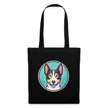 Canaan chien race dessin animé Kawaii Clipart animal de compagnie - Sac en tissu - noir - Devant
