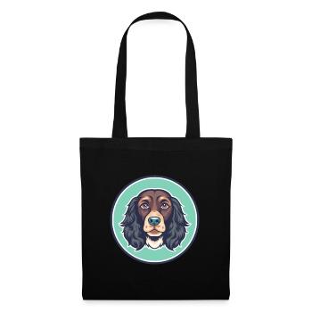 Boykin Spaniel Chien Race Dessin animé Kawaii Clipart - Sac en tissu - noir - Devant