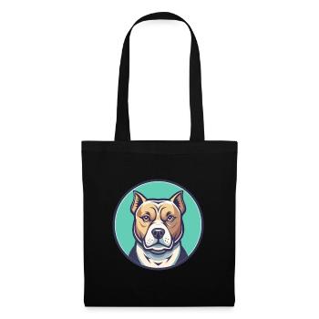 Bully Kutta Race de chien Drôle Dessin animé Kawaii Clipart - Sac en tissu - noir - Devant