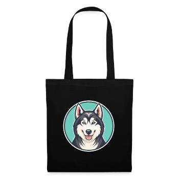 Chien chien chien Labrador Labrador Race Dessin animé Kawaii - Sac en tissu - noir - Devant