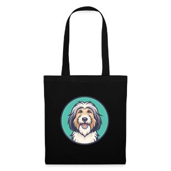 chien de berger catalan chien race dessin animé Kawaii Clipart - Sac en tissu - noir - Devant