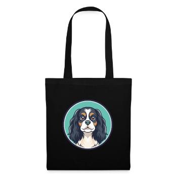 Cavalier Dog Breed Colorful Cartoon Kawaii Clipart - Tote Bag - black - Front