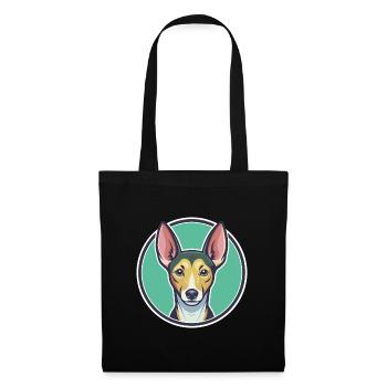 Cirneco Delletna Chien Race Dessin animé Kawaii Clipart - Sac en tissu - noir - Devant