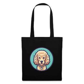 Corded Poodle Dog Breed Cartoon Kawaii Clipart Pet - Tote Bag - black - Front