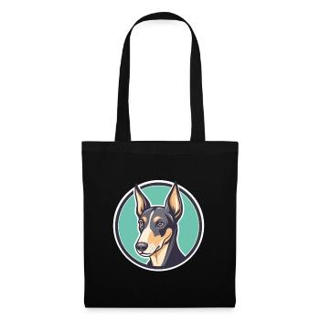 Chien de chasse crétois Race Dessin animé Kawaii Clipart Animal de compagnie - Sac en tissu - noir - Devant