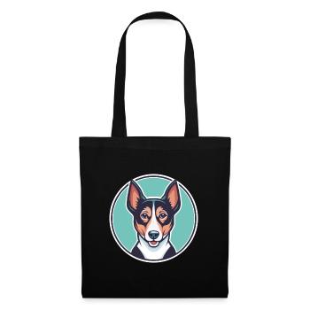 Dänemark Feist Hund Rasse Cartoon Kawaii Clipart Haustier - Stoffbeutel - Schwarz - Vorne