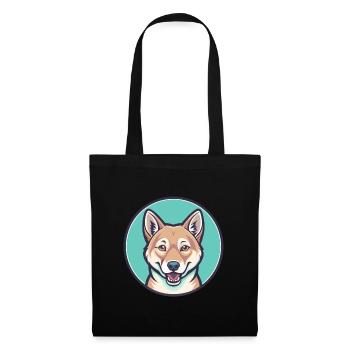 Dingo Hund Rasse Cartoon Kawaii Clipart Tier Haustier - Stoffbeutel - Schwarz - Vorne