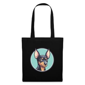 English Toy Terrier Dog Breed Funny Cartoon Kawaii - Tote Bag - black - Front