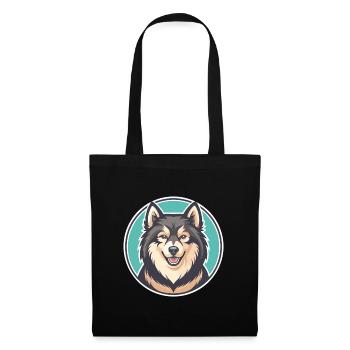Finnish Lapphund Dog Breed Cartoon Kawaii Clipart - Tote Bag - black - Front