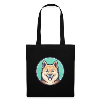 Finnischer Spitz Hund Rasse Cartoon Kawaii Clipart Haustier - Stoffbeutel - Schwarz - Vorne