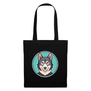 Tchécoslovaque chien-loup chien race dessin animé Kawaii animal de compagnie - Sac en tissu - noir - Devant