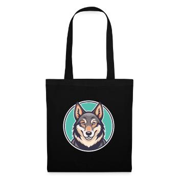 Chien-loup tchécoslovaque Race de chien Dessin animé Kawaii - Sac en tissu - noir - Devant
