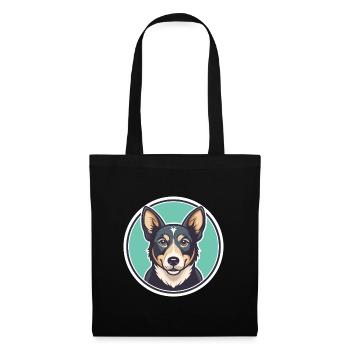 Danois Suédois Chien Race Chien Dessin Animé Kawaii - Sac en tissu - noir - Devant