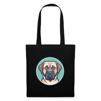 Dogue Brasileiro Chien Race Dessin animé Kawaii Clipart - Sac en tissu - noir - Devant