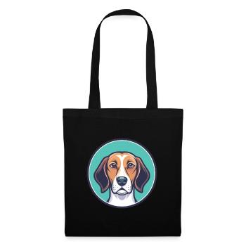 English Foxhound Dog Breed Cartoon Kawaii Clipart - Tote Bag - black - Front