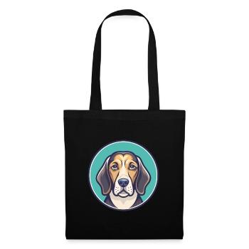 Estnische Windhund Rasse Karikatur Kawaii Clipart - Stoffbeutel - Schwarz - Vorne