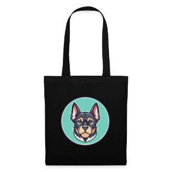 Gascon Saintongeois Chien Race Drôle Dessin Animé Kawaii - Sac en tissu - noir - Devant