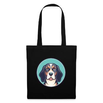 Français Tricolore Chien Race Dessin Animé Kawaii Pet - Sac en tissu - noir - Devant