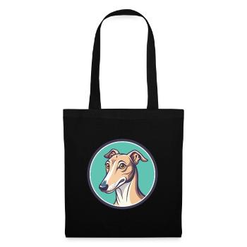 Galgo Español Hunderasse Cartoon Kawaii Clipart Haustier - Stoffbeutel - Schwarz - Vorne