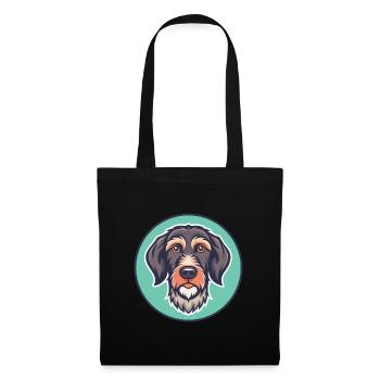 Braque allemand à poil dur chien race dessin animé drôle - Sac en tissu - noir - Devant