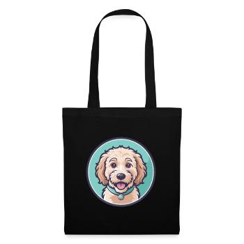 Goldendoodle Do Hunderasse Cartoon Kawaii Clipart - Stoffbeutel - Schwarz - Vorne