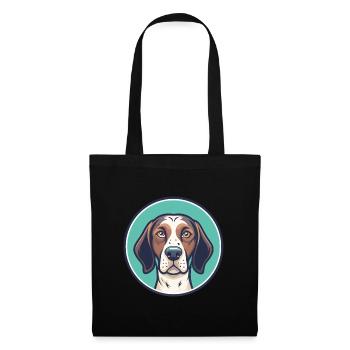 Français Gascogne Pointer Chien Race Dessin Animé Kawaii - Sac en tissu - noir - Devant