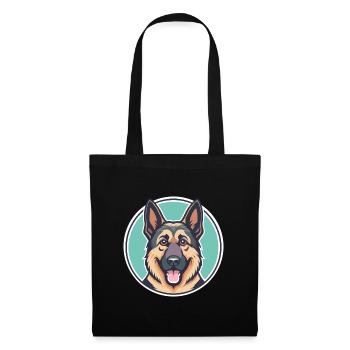 German Shepherd Dog Breed Cartoon Kawaii Clipart - Tote Bag - black - Front