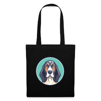 Hannover Hund Hund Rasse Cartoon Kawaii Clipart Haustier - Stoffbeutel - Schwarz - Vorne