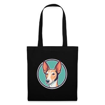 Ibizan Hound Dog Breed Cartoon Kawaii Clipart Pet - Tote Bag - black - Front
