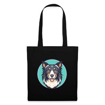 Georgischer Schäferhund Rasse Karikatur Kawaii Clipart - Stoffbeutel - Schwarz - Vorne