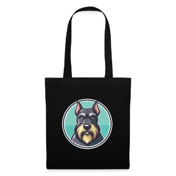Schnauzer géant chien race dessin animé Kawaii Clipart - Sac en tissu - noir - Devant