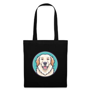 Great Pyrenees Dog Breed Cartoon Kawaii Clipart - Tote Bag - black - Front