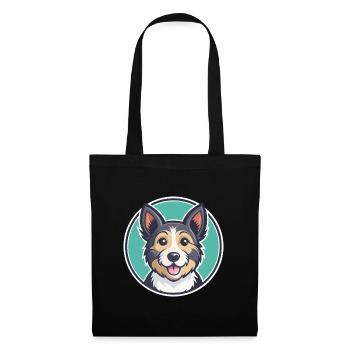 Möwe Terrier Hund Rasse Cartoon Kawaii Clipart Haustier - Stoffbeutel - Schwarz - Vorne