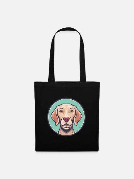 Ungarische Vizsla Hunderasse Cartoon Kawaii Clipart - Stoffbeutel - Schwarz