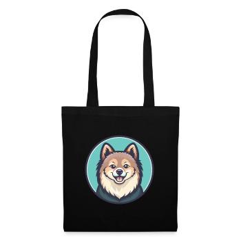Indian Spitz Dog Breed Cartoon Kawaii Clipart Pet - Tote Bag - black - Front