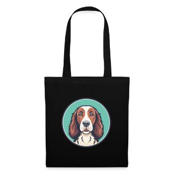 Irlandais Setter Rouge Et Blanc Chien Race Dessin animé drôle - Sac en tissu - noir - Devant