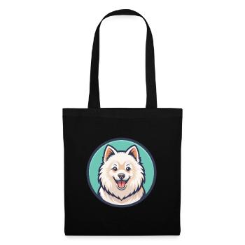 Japanese Spitz Dog Breed Cartoon Kawaii Clipart - Tote Bag - black - Front