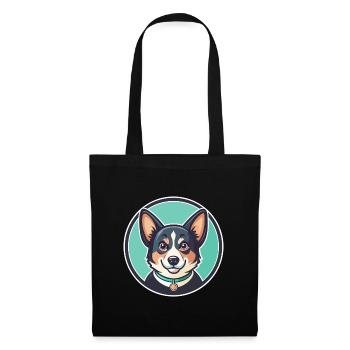 Jonangi Chien Race Dessin Animé Personnage Kawaii Clipart - Sac en tissu - noir - Devant