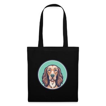 Irischer Setter Hund Rasse Cartoon Kawaii Clipart Haustier - Stoffbeutel - Schwarz - Vorne