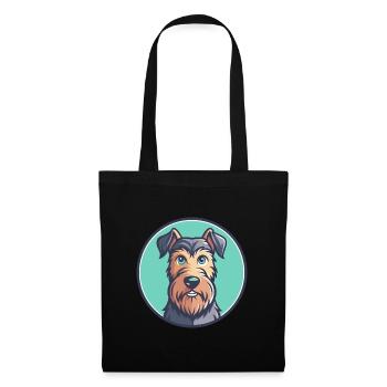 Irish Terrier Hund Rasse Cartoon Kawaii Clipart Haustier - Stoffbeutel - Schwarz - Vorne