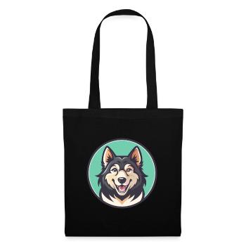 Karakachan Chien Race Dessin animé Kawaii Clipart Animal - Sac en tissu - noir - Devant
