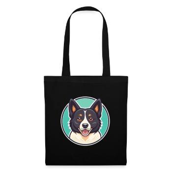Karelian Bear Dog Breed Cartoon Kawaii Clipart Pet - Tote Bag - black - Front