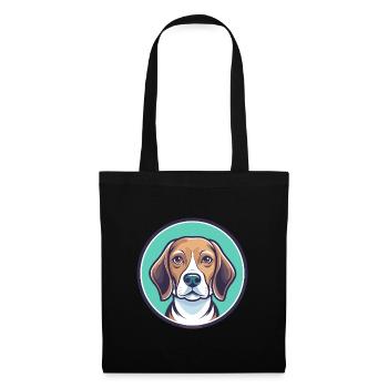 Kerry Beagle Chien Race Dessin animé Kawaii Clipart Animal de compagnie - Sac en tissu - noir - Devant