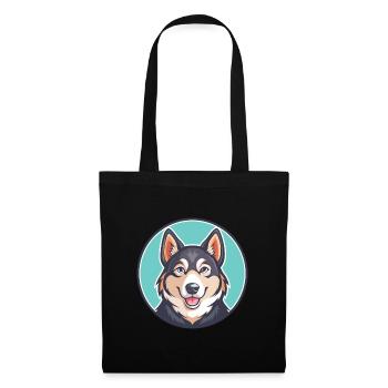 Karelo Finlandais Laïka Chien Race Dessin Animé Kawaii Pet - Sac en tissu - noir - Devant
