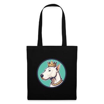 King White Hound Dog Breed Cartoon Kawaii Clipart - Tote Bag - black - Front